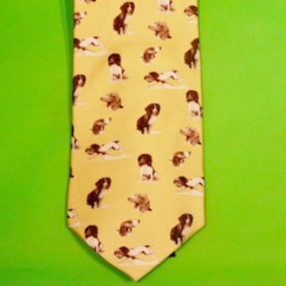 New: English Men's Silk Tie (Spaniel)